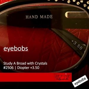 Eyebobs 2506 Study A Broad - Black w/Crystals, 3.5